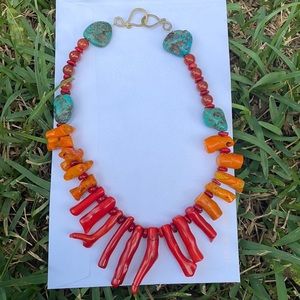 Vintage Coral and turquoise necklace